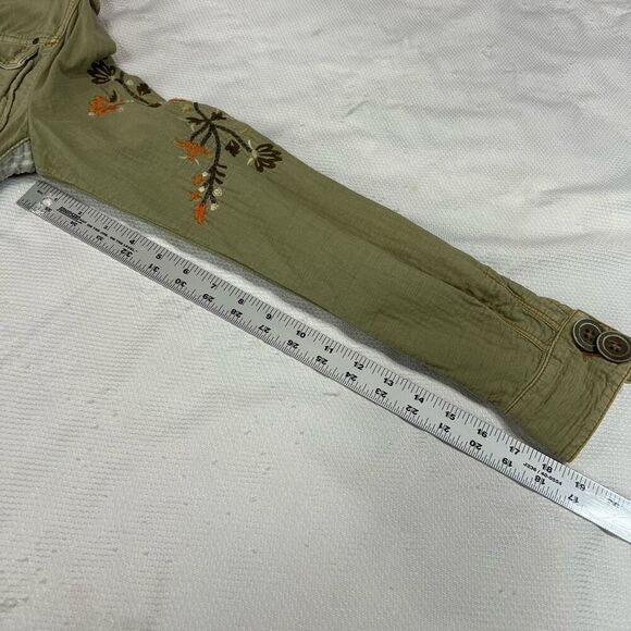 Zu Elements Giacca Jaime Green Embroidered Military Jacket Made In Italy 100% Co - Picture 5 of 10